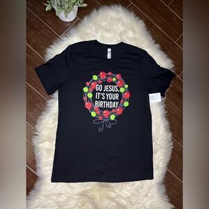 Giddy up Glamour “Go Jesus, It’s your Birthday” black t shirt sz Large